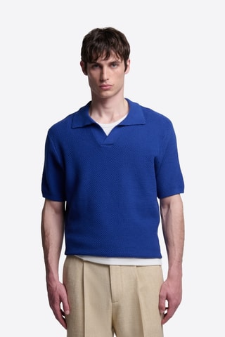 Polo in cotone bio - Blu elettrico