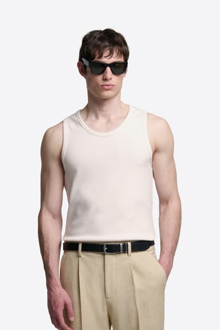 Canotta in cotone bio - Beige chiaro