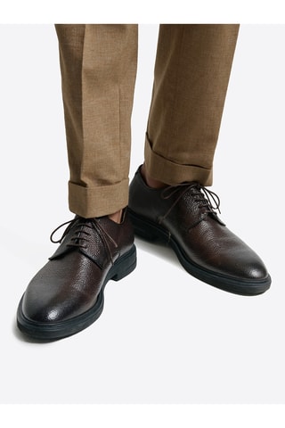 Stringate in pelle - Marrone