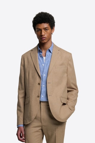 Giacca da completo in lino - Cammello melange