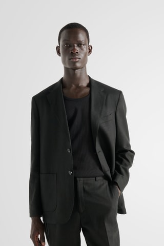 Chaqueta de traje de lino - Negro