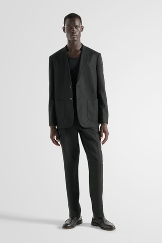 Chaqueta de traje de lino - Negro