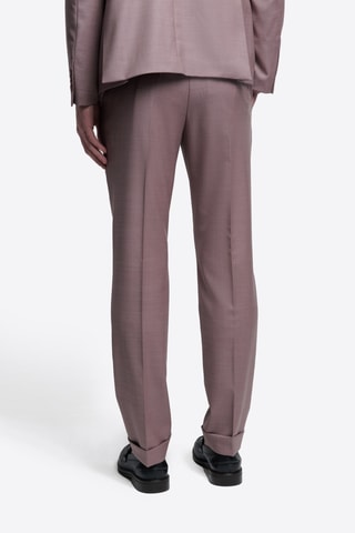 Pantaloni slim in seta - Rosa antico