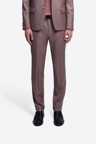 Pantaloni slim in seta - Rosa antico