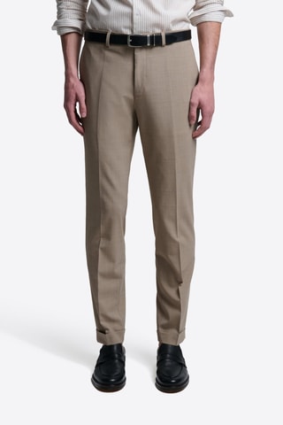 Pantaloni da completo slim in lana - Beige