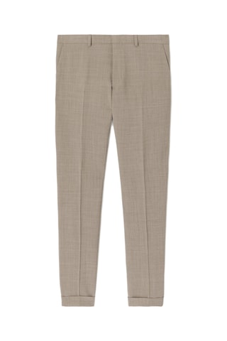 Pantaloni da completo slim in lana - Beige