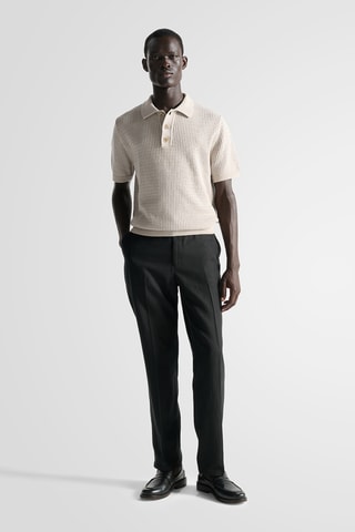 Pantalón de traje de lino - Negro