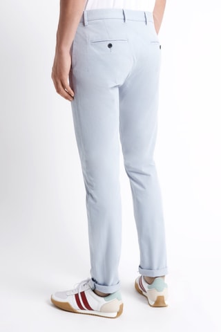 Pantaloni slim in cotone bio - Celeste