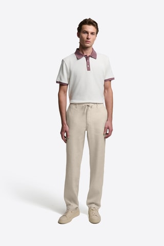 Pantaloni chino in lino - Beige chiaro