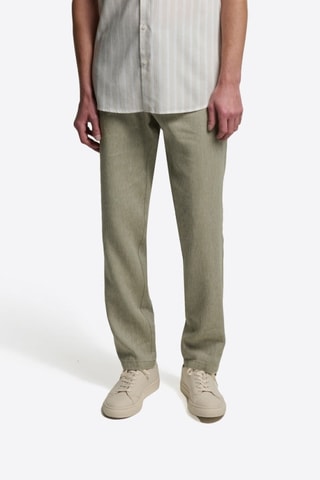 Pantalón chino de lino - Verde oliva