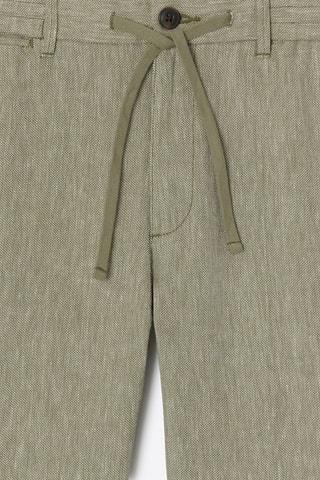 Pantalón chino de lino - Verde oliva