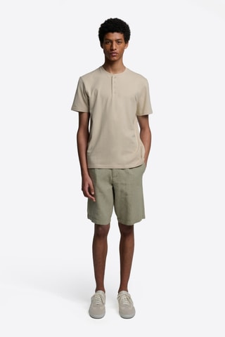 Shorts slim in lino - Verde acqua