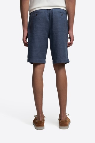 Bermuda slim in lino - Cobalto