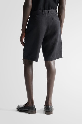 Bermuda loose in lino - Nero