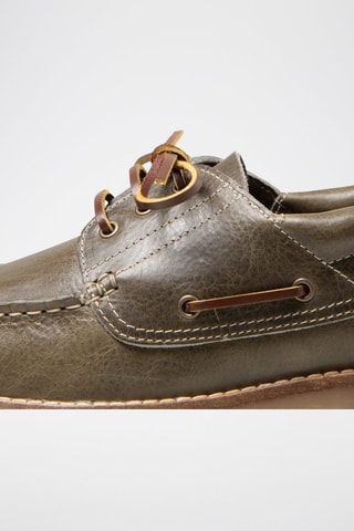 Scarpe da barca in pelle - Kaki