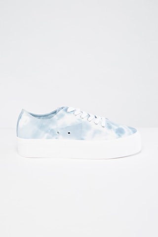 Tennis plateformes Blanc et bleu clair