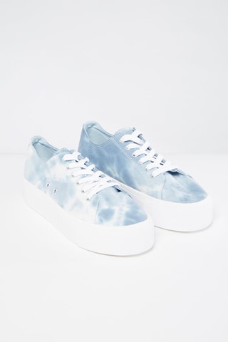 Tennis plateformes Blanc et bleu clair