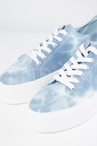 Tennis plateformes Blanc et bleu clair