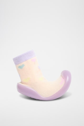 Chaussons-chaussettes - Saumon