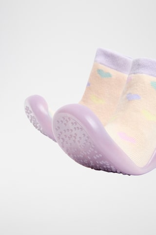 Chaussons-chaussettes - Saumon