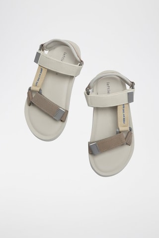 Sandales - Blanc et taupe