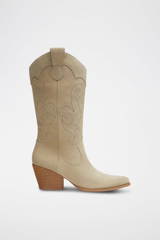 Bottes en nubuck - Beige