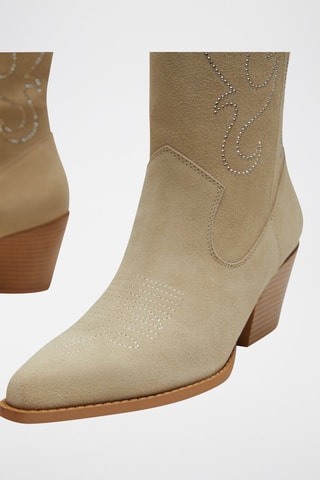 Bottes en nubuck - Beige