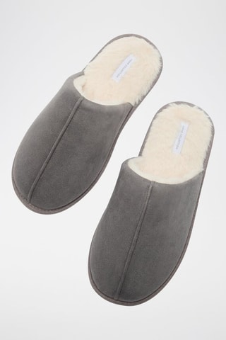 Pantoufles fourrées - Gris
