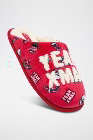 Pantoufles fourrées - Rouge