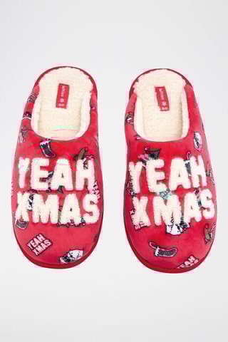 Pantoufles fourrées - Rouge