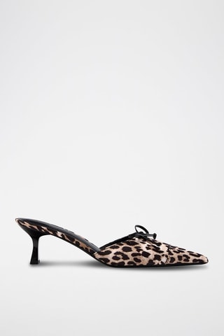 Mules à talons - Ivoire et marron foncé