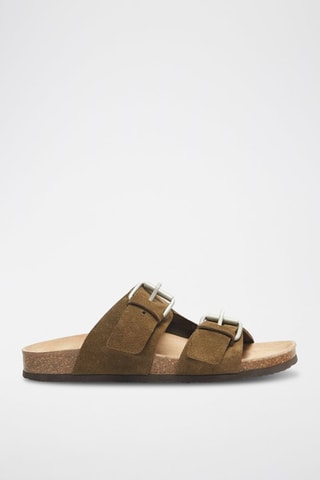 Mules en nubuck - Kaki