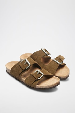 Mules en nubuck - Kaki