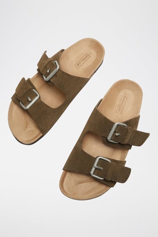 Mules en nubuck - Kaki