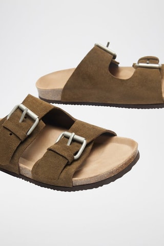 Mules en nubuck - Kaki