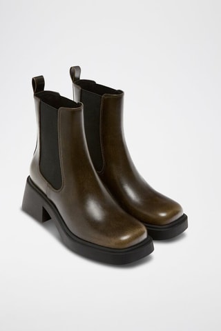 Bottines Chelsea vernies - Marron