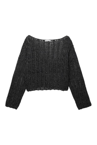 Pull court - Noir chiné