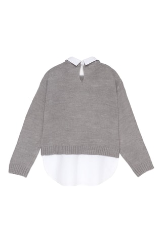 Pull trompe-l’œil - Gris foncé