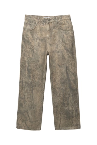 Pantalon tie and dye - Beige et gris foncé