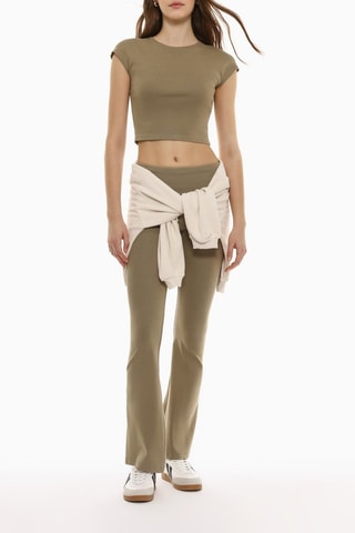 Pantalon flare - Kaki