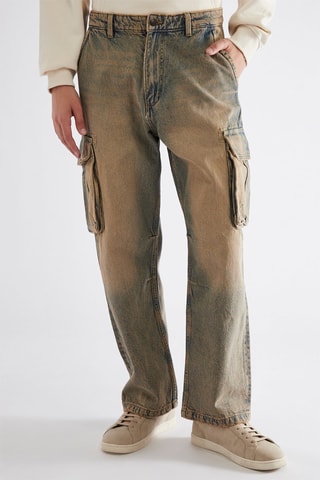 Jean baggy cargo - Bleu