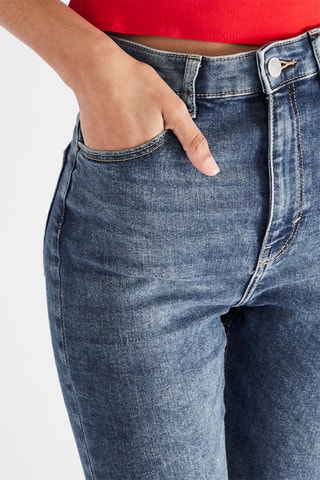 Jean skinny taille haute - Bleu