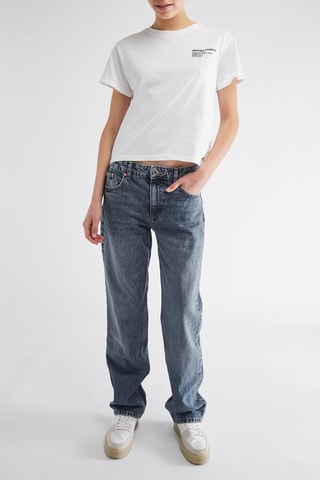 Jean droit mid-rise - Bleu