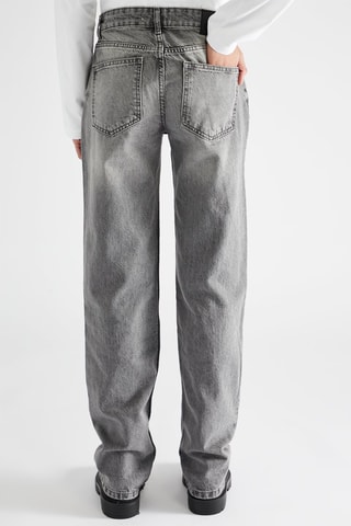 Jean droit mid-rise - Gris