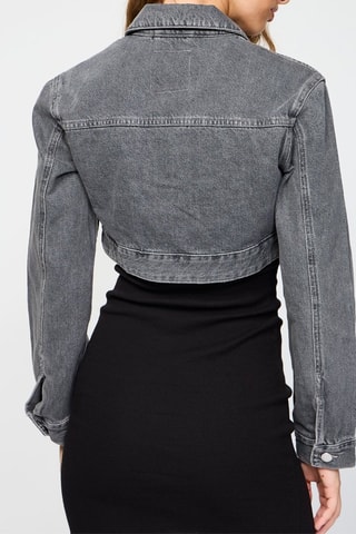 Veste courte en jean - Noir