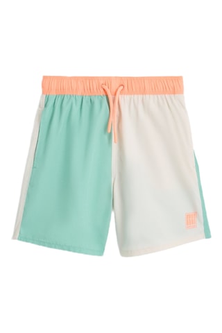 Short de bain - Vert d’eau et blanc