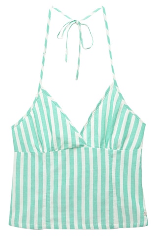 Top - Vert clair et blanc