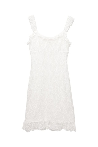 Robe droite en dentelle - Blanc