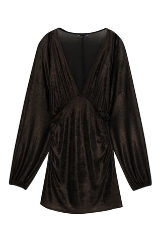 Robe droite en velours - Noir