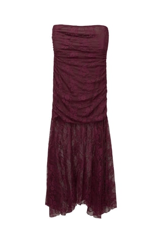 Robe bustier en dentelle - Bordeaux